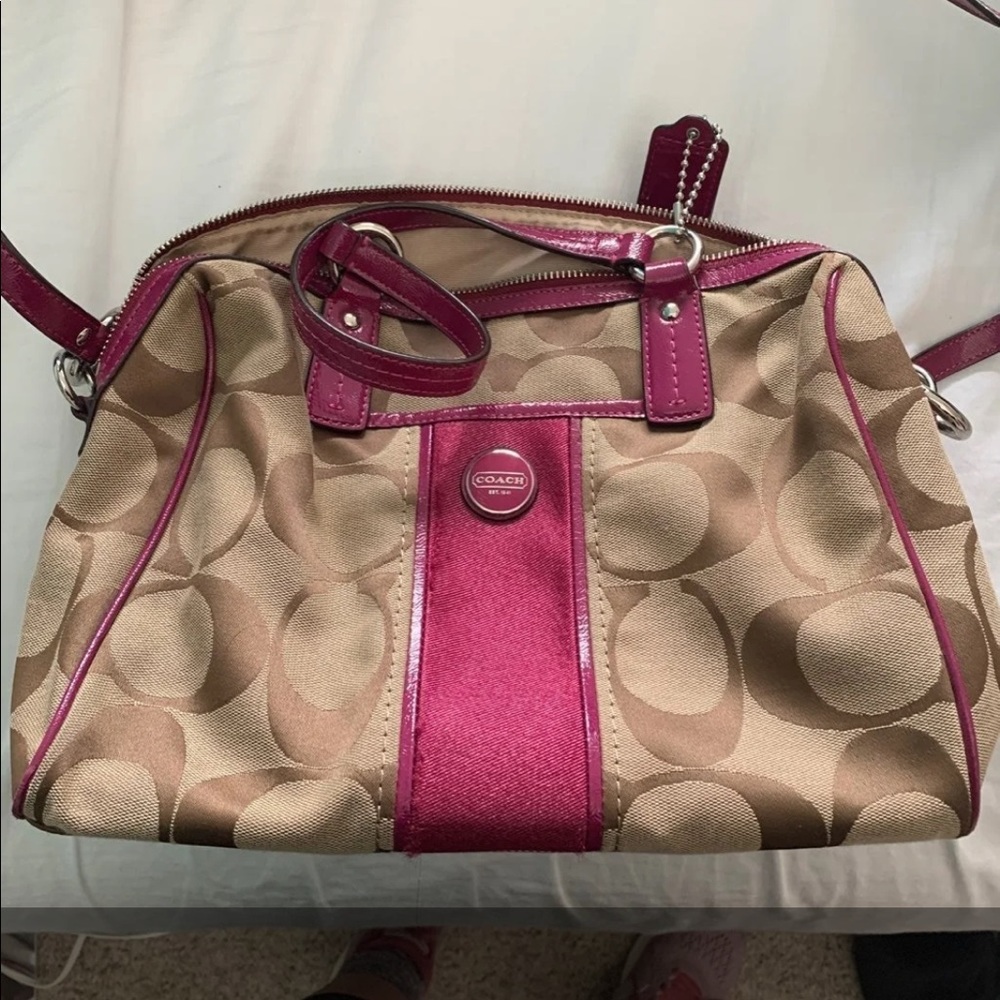 Coach C Purse with Pink Accents